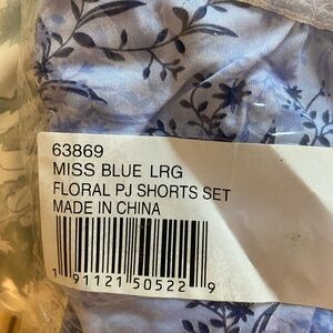 Floral PJ Shorts Set - Blue / Purple